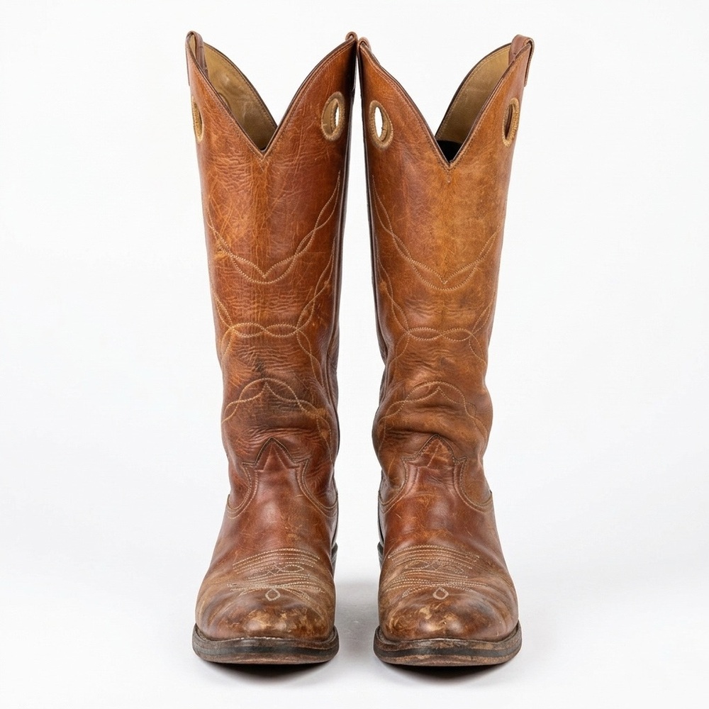70’s Vintage TONY LAMA Buckaroo Brown Leather Boot Western Core Coastal Cowgirl